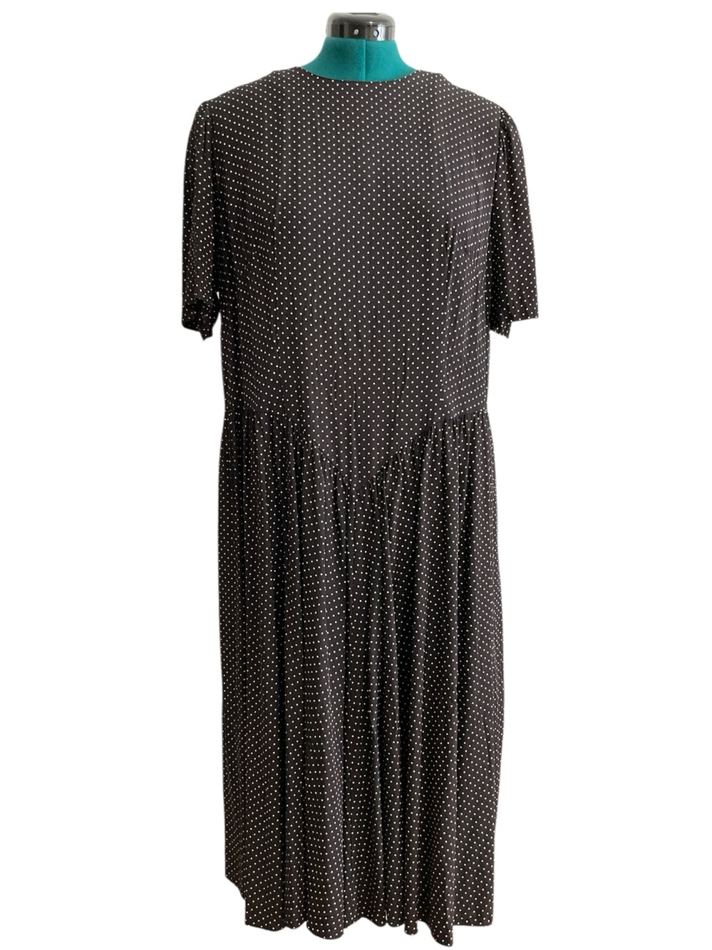 Vintage Venezia Basque Waist Polka Dot Midi Dress